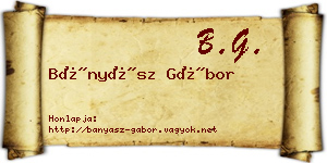 Bányász Gábor névjegykártya